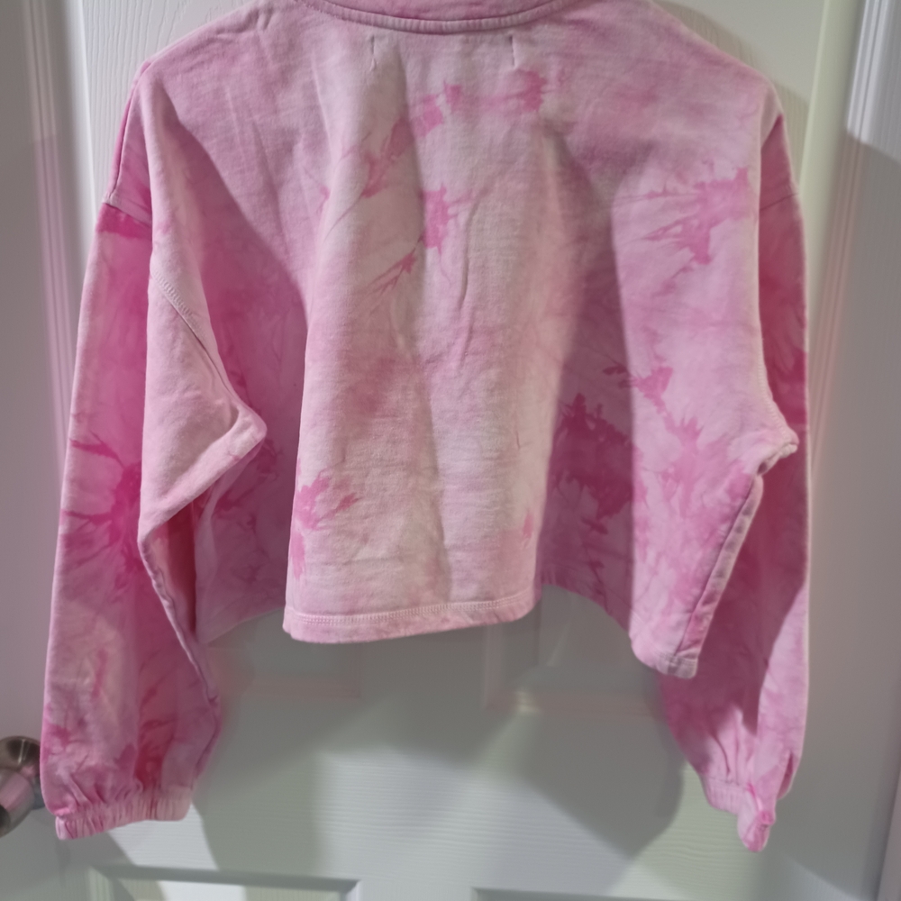 Code X Mode Pink Tie-Dye Cropped Sweatshirt - Picture 3 of 3